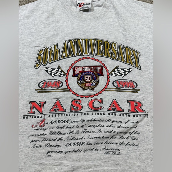 Chase Authentic NASCAR Vintage 50th Anniversary Grey Shirt Embroidered Large - Picture 2 of 6